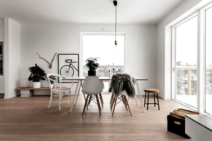 Fell, Holz und frisches Weiß