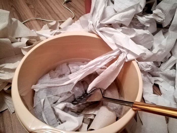 Das Material sollte vollständig nass sein