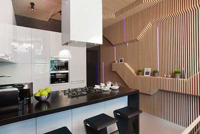 Останалите стени са оставени свободни за декорация.