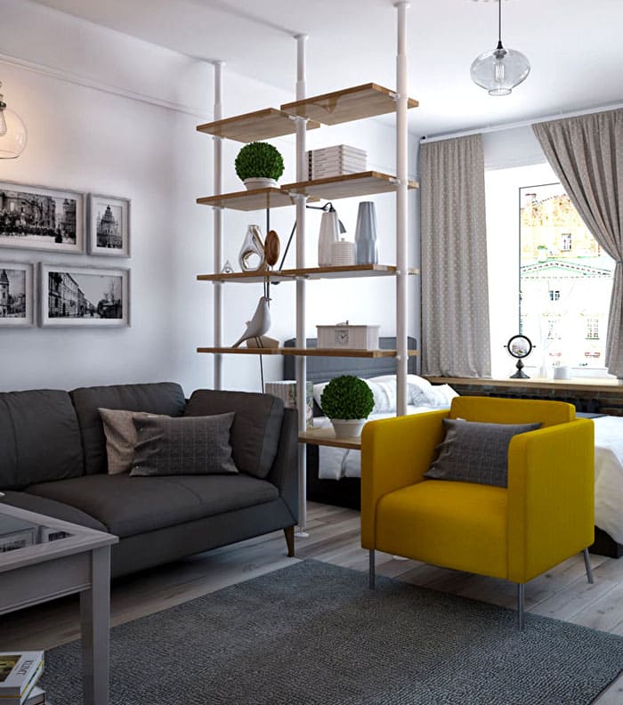 If lighting allows, then living indoor plants will ennoble the look of the room.