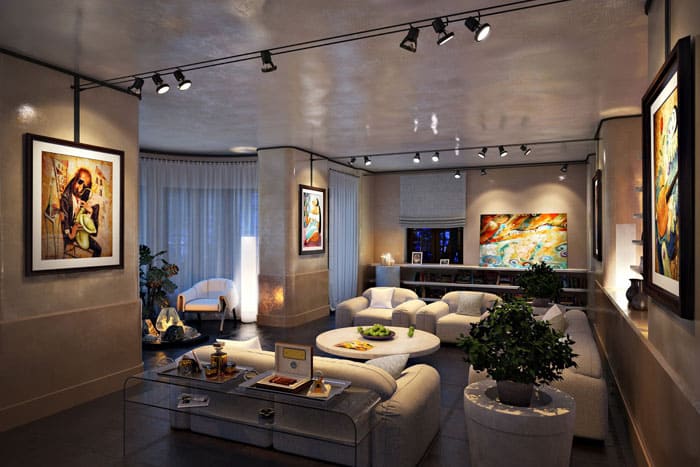 Studio-plan apartments are demanding on the correct placement of lighting devices as part of the zoning of the room