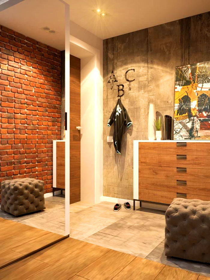 Индустриализмът на таванското помещение ще разреди огледалната повърхност на гардероба