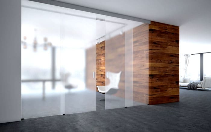 Дизайн на преграда от матирано стъкло