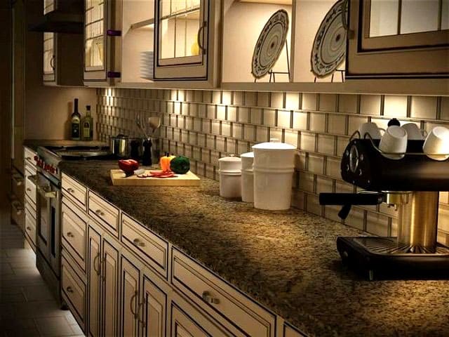 Interesting natural tones for a luxurious kitchen