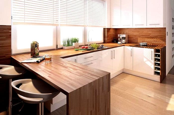 U-and L-shaped models or straight lines are produced as standard. But even under the order, manufacturers can make an original form