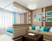 Suddivisione in zone di una stanza in una camera da letto e in un soggiorno