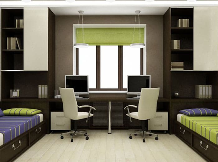 Μια γωνία μελέτης μπορεί να τοποθετηθεί δίπλα στο παράθυρο