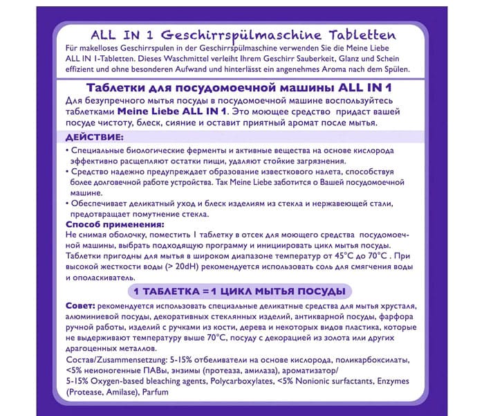 A composição lista todos os componentes