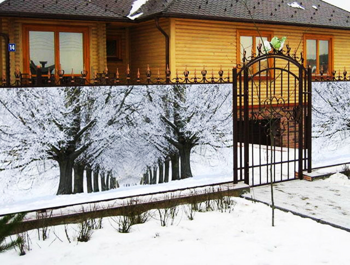 Abnehmbares Netz mit Fotomodulen, das für die Wintersaison geeignet ist