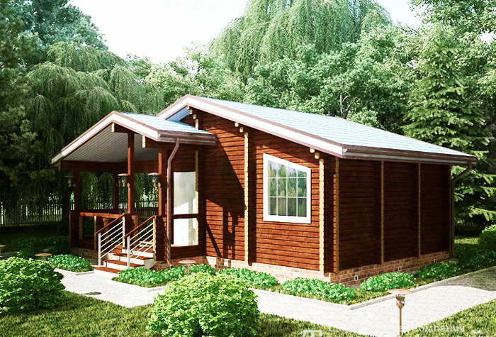 Holzprofilhäuser können auf einem massiven Ziegelfundament installiert werden