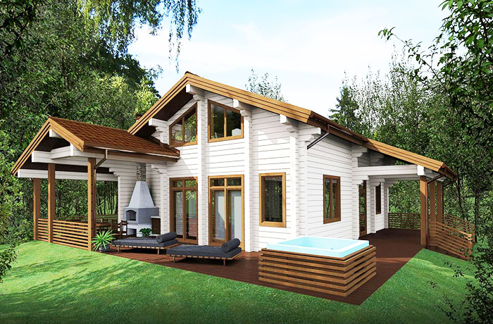 Ein kleiner Pool wird oft neben dem Badehaus oder sogar darin installiert, um sich abzukühlen.