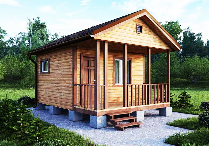 Das Design der Veranda kann aus einer anderen Version des Holzes gemacht werden