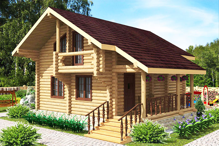 Dachboden in einem Bad mit Balkon