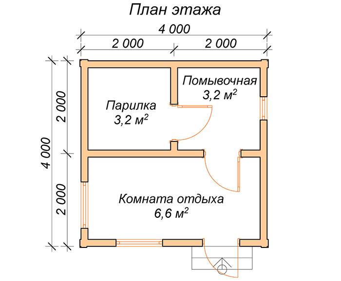 Dampfbad und Waschraum können durch eine dünne Trennwand voneinander getrennt werden